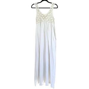 aerie white maxi dress Aerie Front Slit Maxi Dress